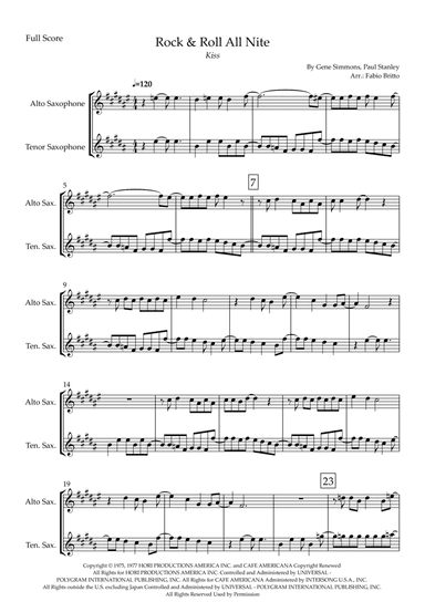 Rock And Roll All Nite (arr. Fabio Britto)