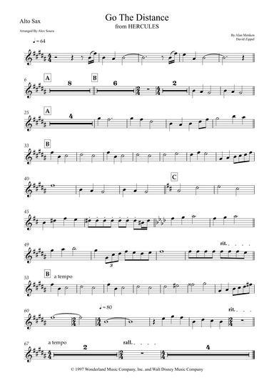 Go The Distance (arr. Alex Souza)