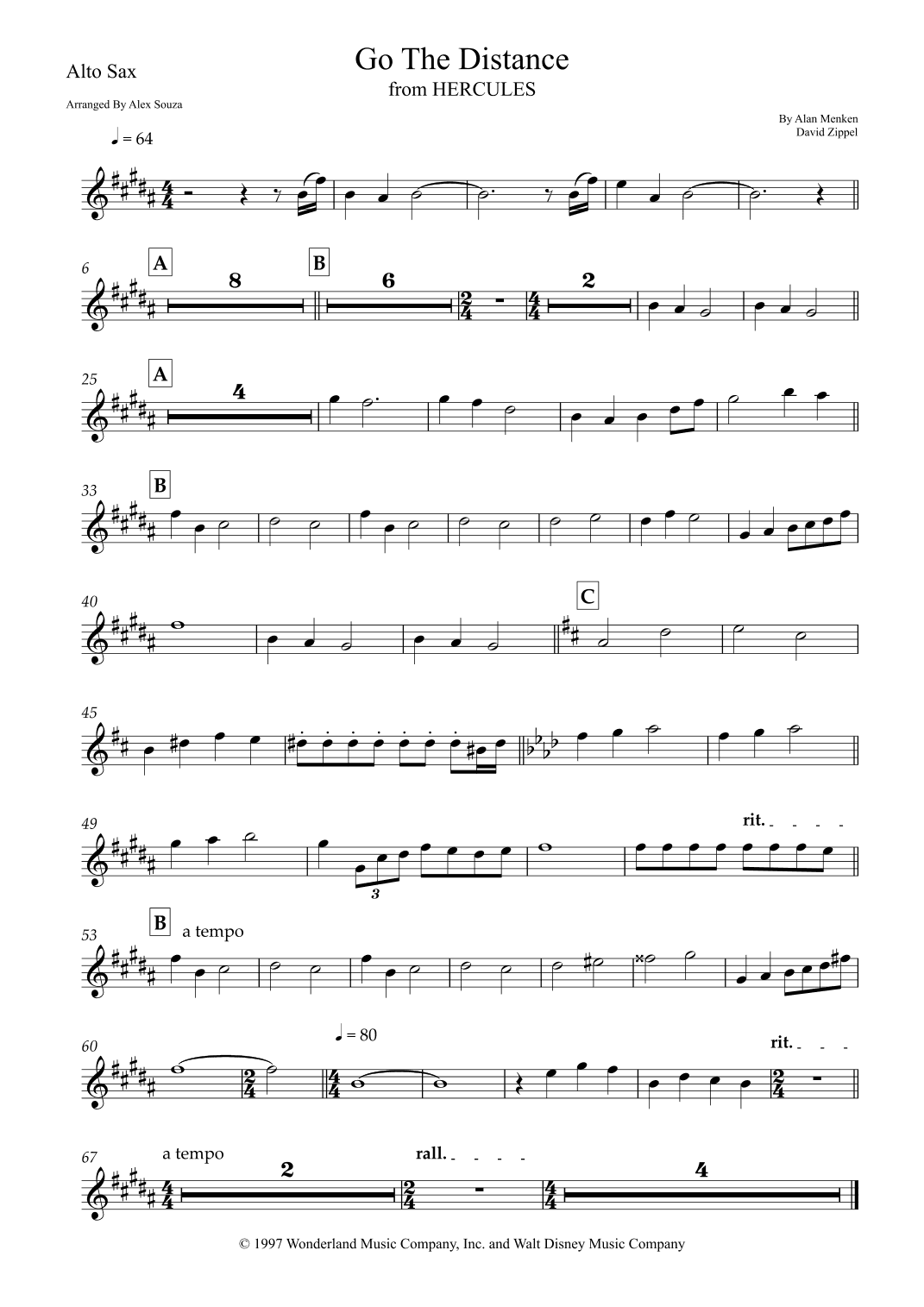 Go The Distance (arr. Alex Souza)