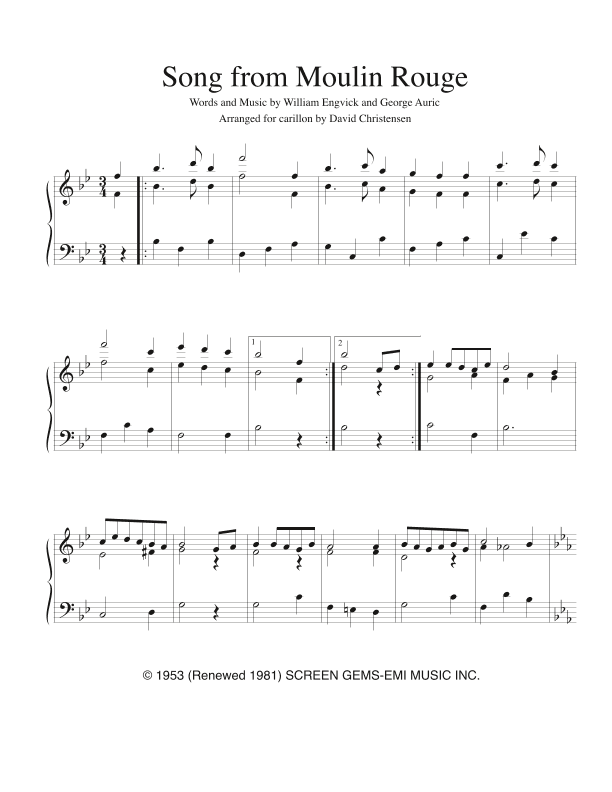 Where Is Your Heart (the Song From Moulin Rouge) (arr. David Christensen)