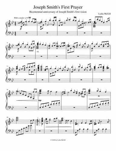 Joseph Smith's First Prayer (arr. Lydia McGill)