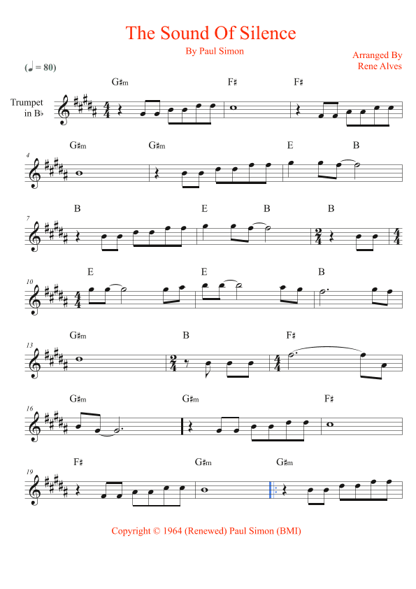 The Sound Of Silence (arr. Rene Alves)