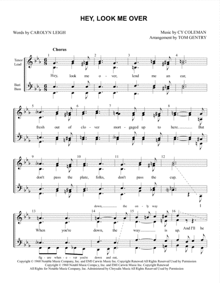 Hey, Look Me Over (arr. Tom Gentry)