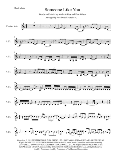 Someone Like You (arr. José Daniel Morales A.)
