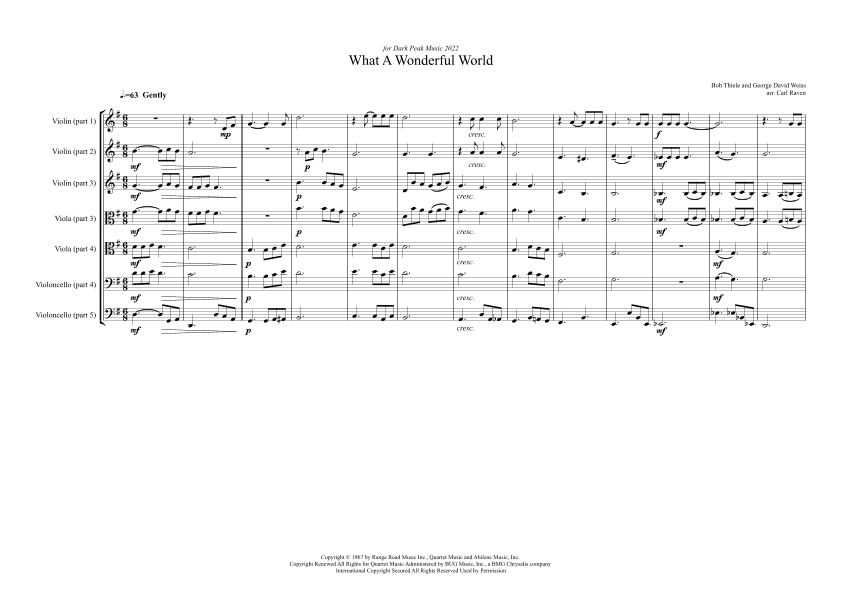 What A Wonderful World (arr. Carl Raven)