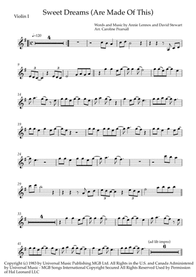 Sweet Dreams (Are Made Of This) (arr. Caroline Pearsall)