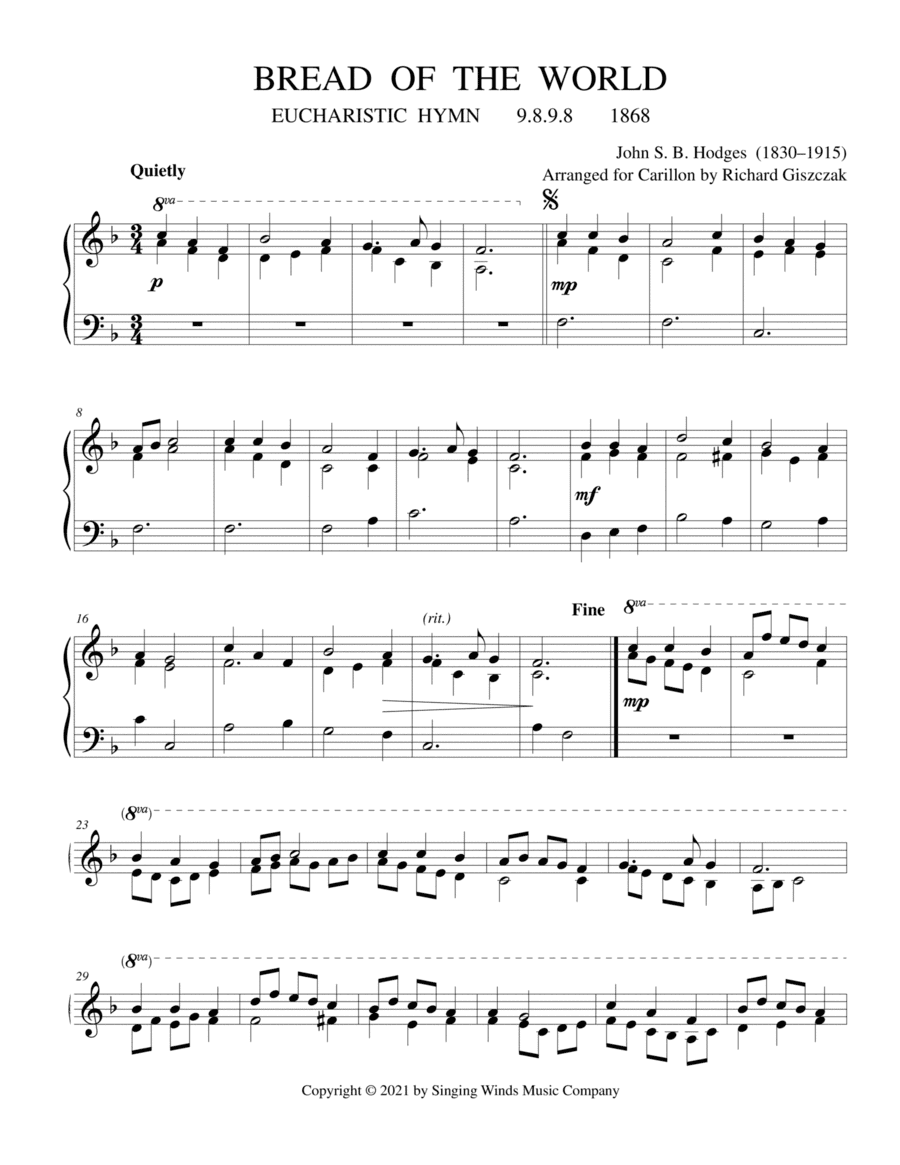 Bread of the World (EUCHARISTIC HYMN) (arr. Richard Giszczak)
