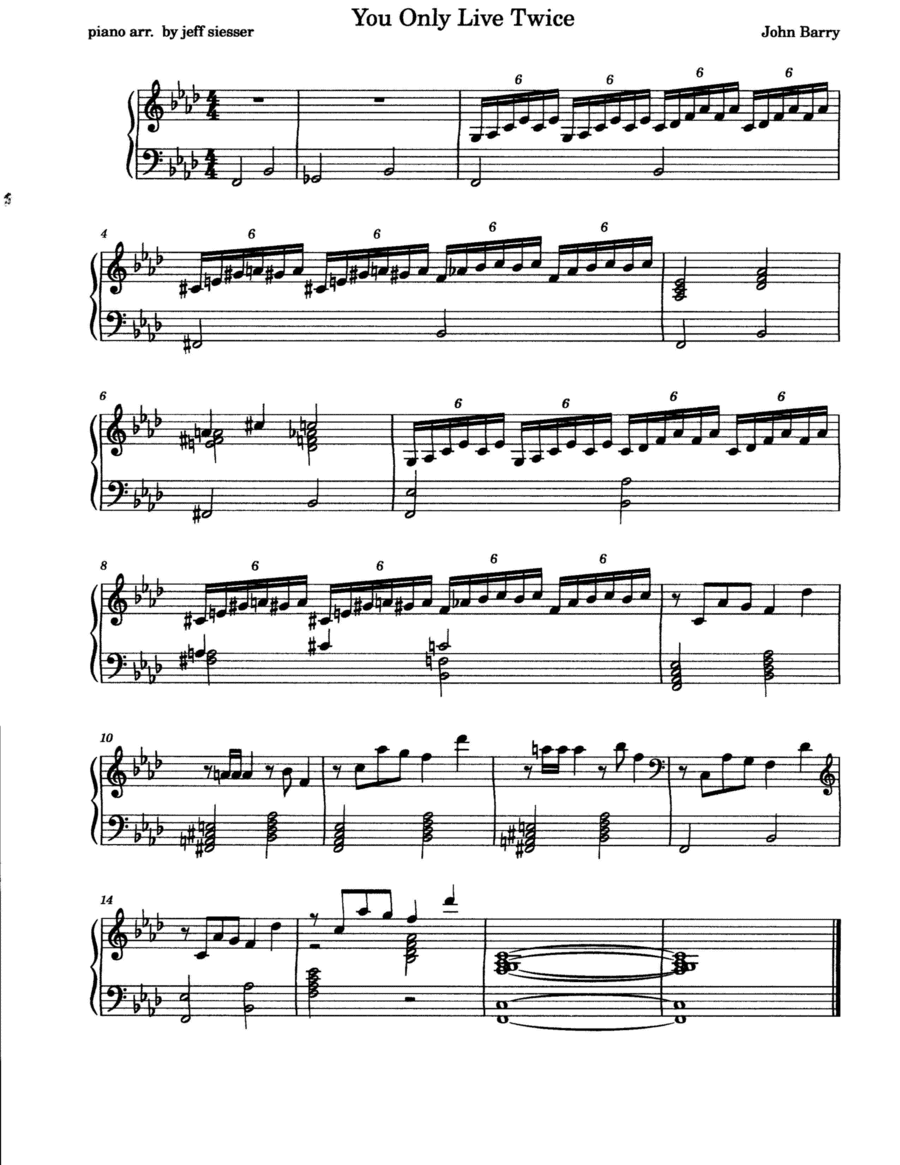 You Only Live Twice (cues) (arr. jeff siesser)