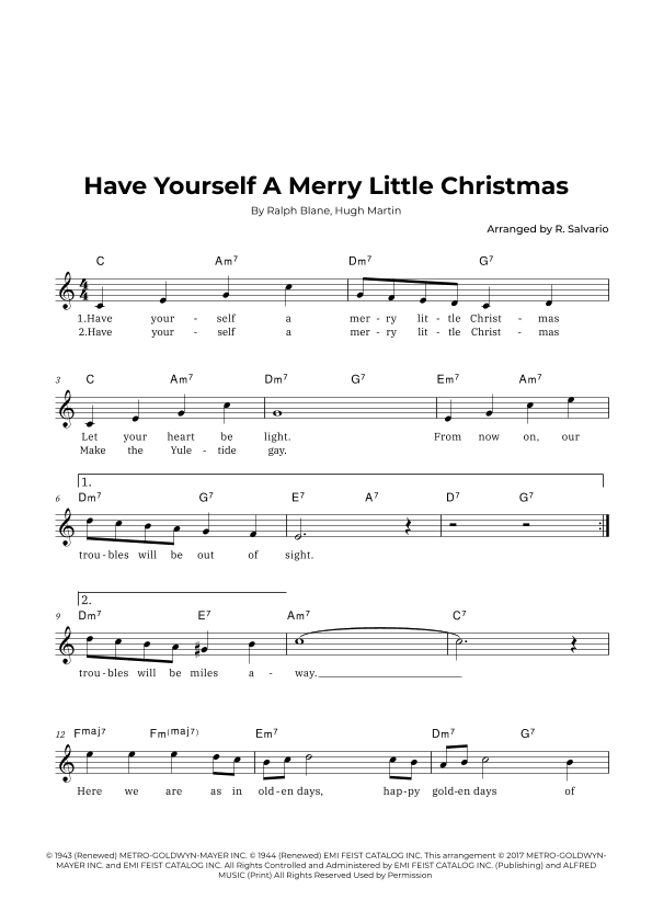Have Yourself A Merry Little Christmas (arr. R. Salvario)