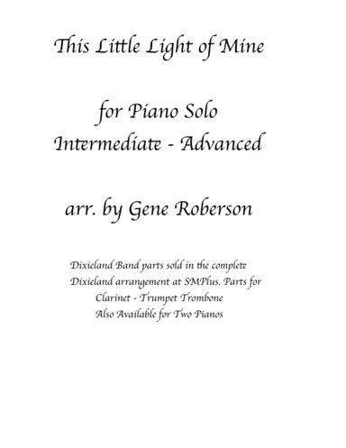 This Little Light of Mine Ragtime Piano (arr. Gene Roberson)