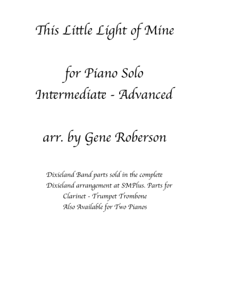 This Little Light of Mine Ragtime Piano (arr. Gene Roberson)