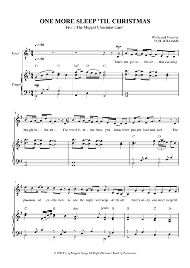 One More Sleep 'til Christmas (arr. SCMusic)
