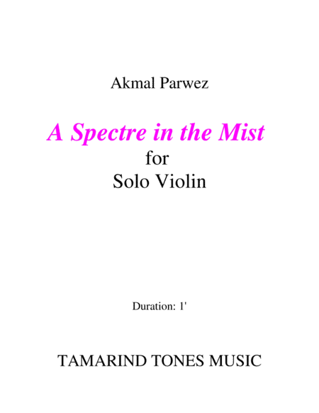 A Spectre in the Mist for Solo Violin
