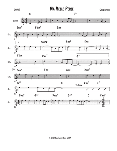 Ma Belle Perle (lead sheet)