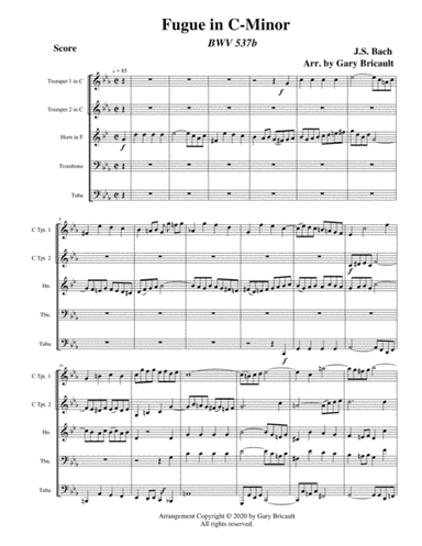 Fugue in C-Minor  BWV 537b (arr. Gary Bricault)