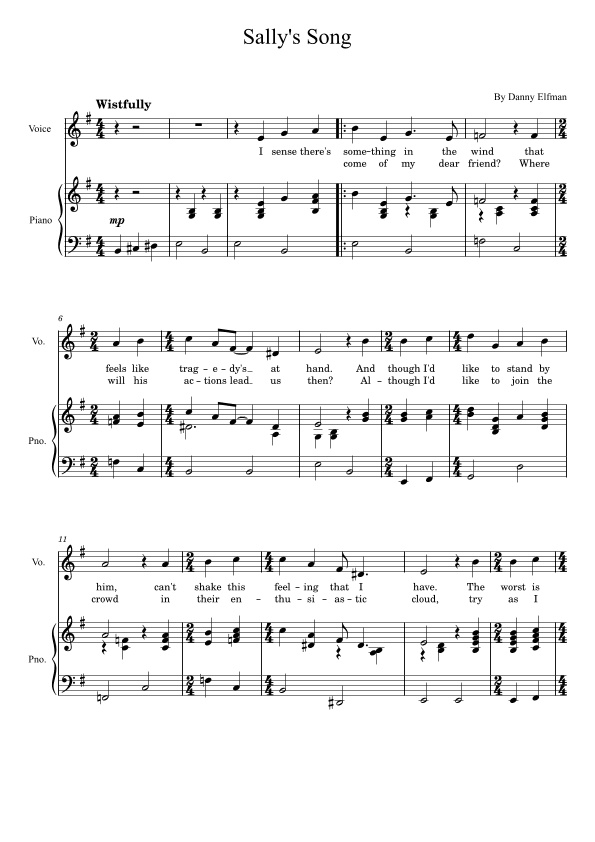 Sally's Song (arr. poon)