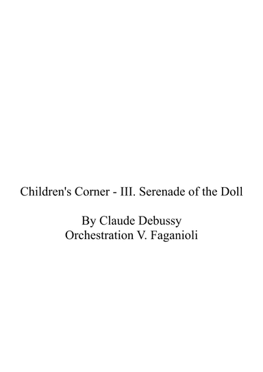Children's Corner III Serenade of the Doll (arr. Valdeci Faganioli)