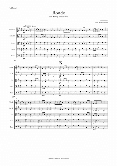 Rondo for String ensemble (arr. M Sondered)