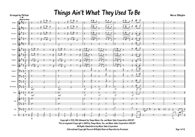 Things Ain't What They Used To Be (arr. Phil Kan)