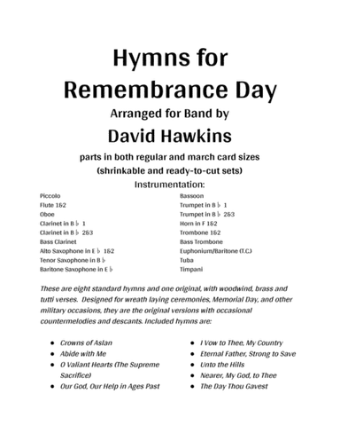 Hymns for Remembrance Day (arr. David Hawkins)