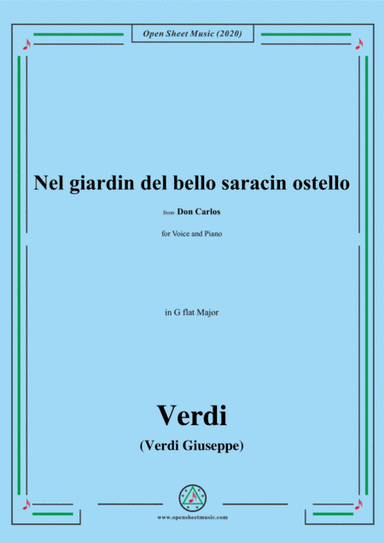 Verdi-Nel giardin del bello saracin ostello,in G flat Major,for Voice and Piano (arr. MSM)