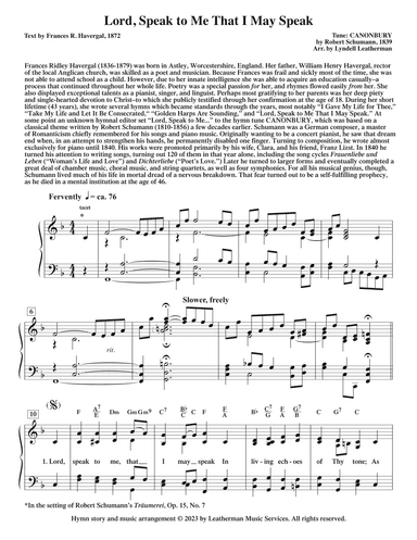Lord, Speak to Me That I May Speak (arr. Lyndell Leatherman)