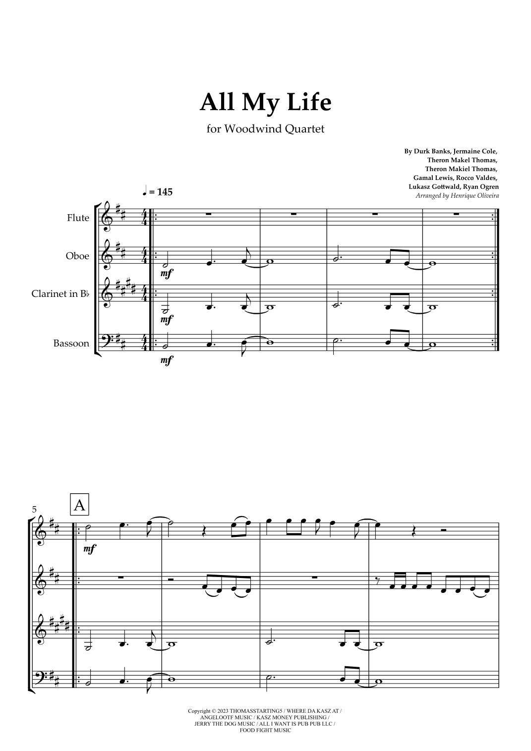 All My Life (arr. Henrique Oliveira)