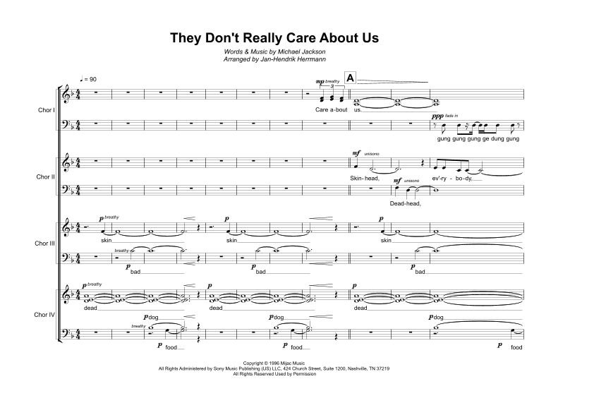 They Don't Care About Us (arr. Jan-Hendrik Herrmann)