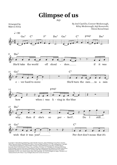 Glimpse Of Us (arr. Márcio Silva)