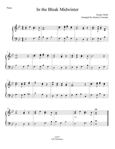 In the Bleak Midwinter for Easy Piano (arr. Jeremy Corcoran)