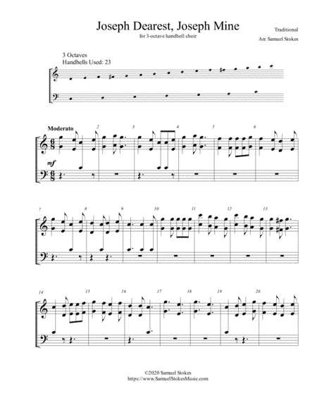 Joseph Dearest, Joseph Mine (Joseph, O Dear Joseph, Mine) - for 3-octave handbell choir (arr. Samuel Stokes)