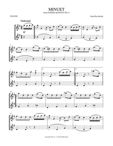 Minuet (from String Quintet No. 5) (arr. Mark Phillips)