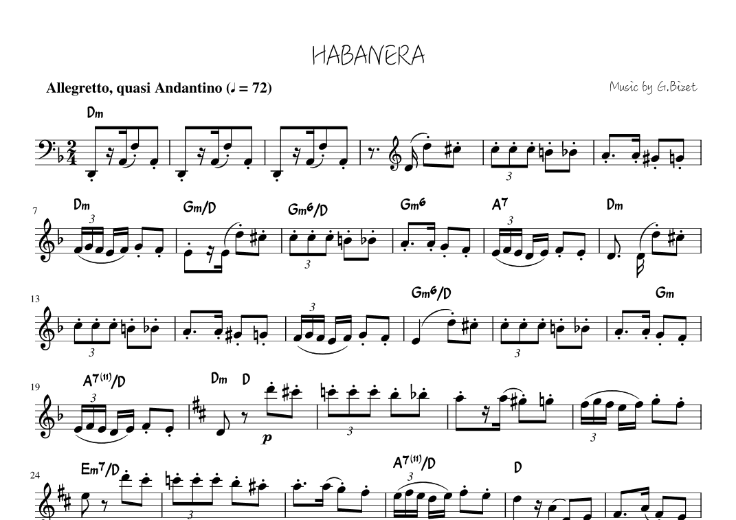 "Habanera" Dm (arr. pfkaori)