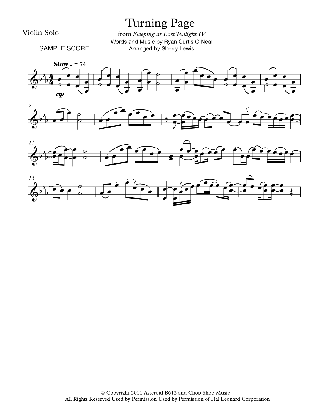 Turning Page (arr. Sherry Lewis)