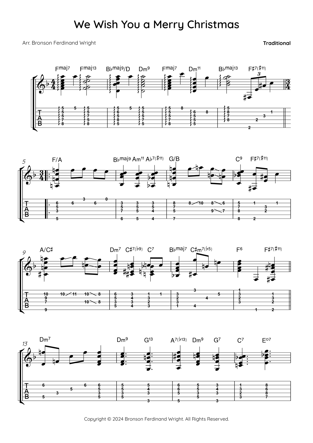 We Wish You a Merry Christmas (arr. Bronson Ferdinand Wright)