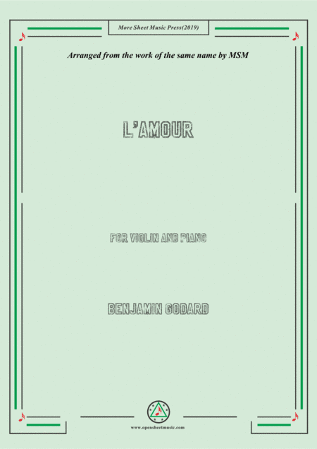Godard-L'amour,for Violin and Piano (arr. MSM)