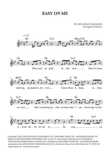 Easy On Me (arr. Milanov)