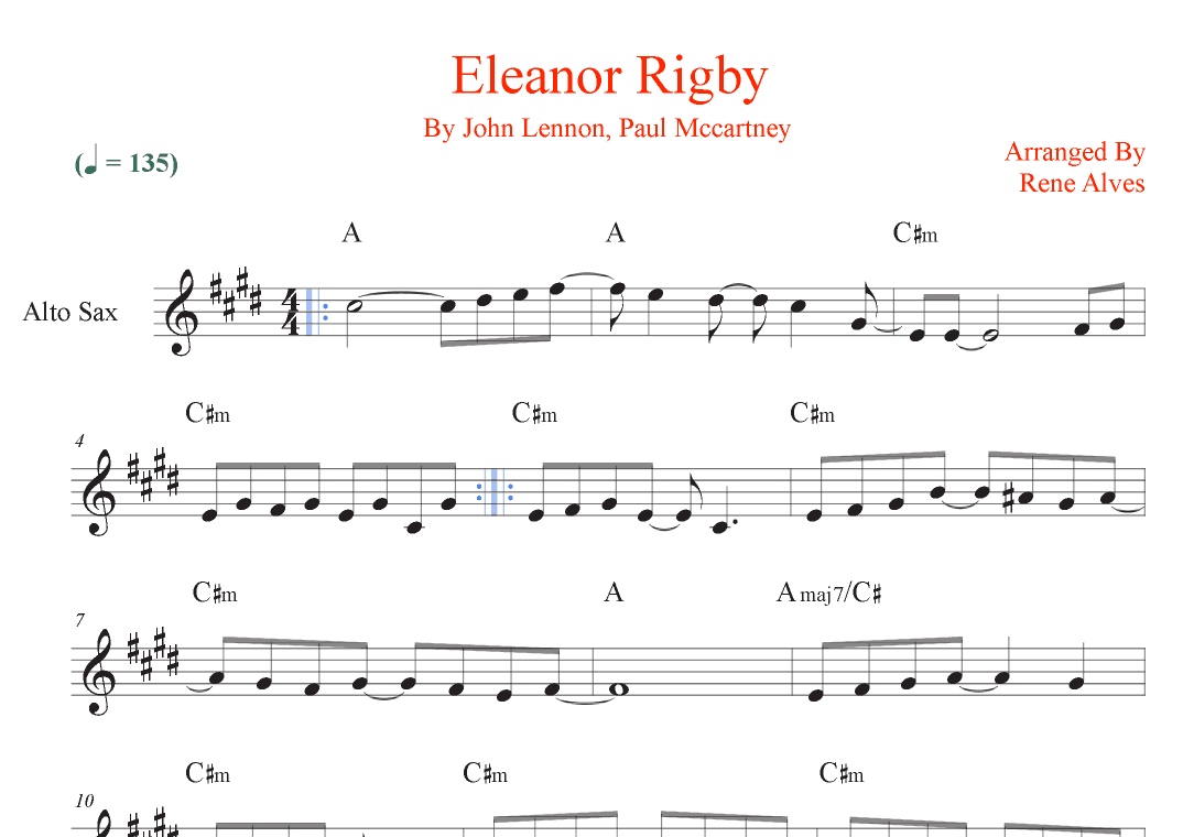 Eleanor Rigby (arr. Rene Alves)