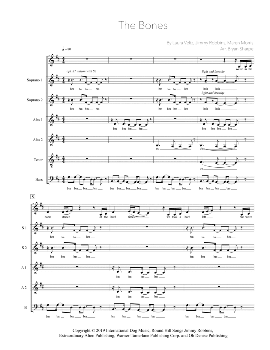 The Bones (arr. Bryan Sharpe)