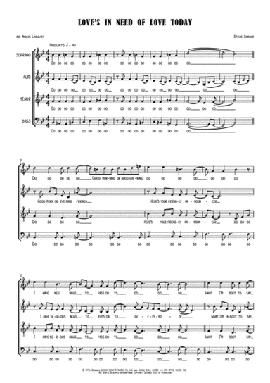 Love's In Need Of Love Today (arr. Anders Lindqvist)