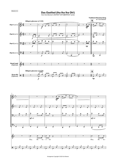 Das Esellied (Iha Iha Iha Oh!) (arr. Kurt Bremer)