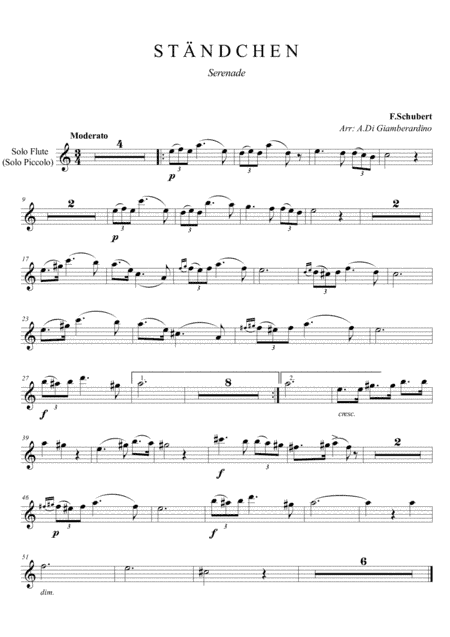 Ständchen (Serenade) - C Flute Choir (arr. Antonio Di Giamberardino)