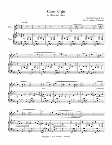 Silent Night - Oboe Solo (arr. Heather D. Zurcher)