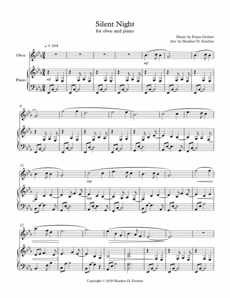 Silent Night - Oboe Solo (arr. Heather D. Zurcher)