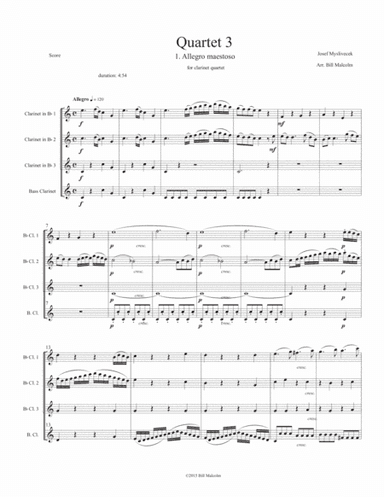 Quartet 3 for clarinet quartet (arr. Bill Malcolm)