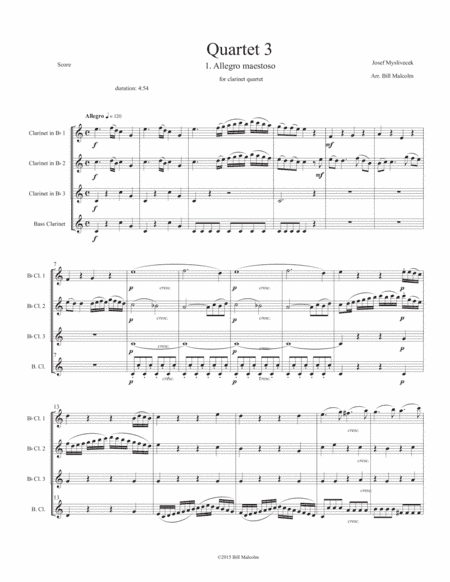 Quartet 3 for clarinet quartet (arr. Bill Malcolm)