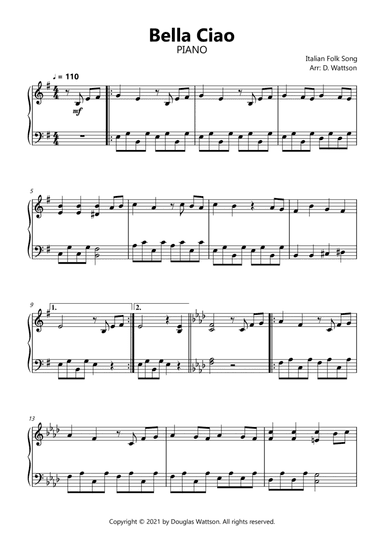 Bella Ciao (arr. Douglas Wattson)