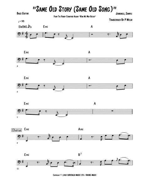 Same Old Story (same Old Song) (arr. Accubass)
