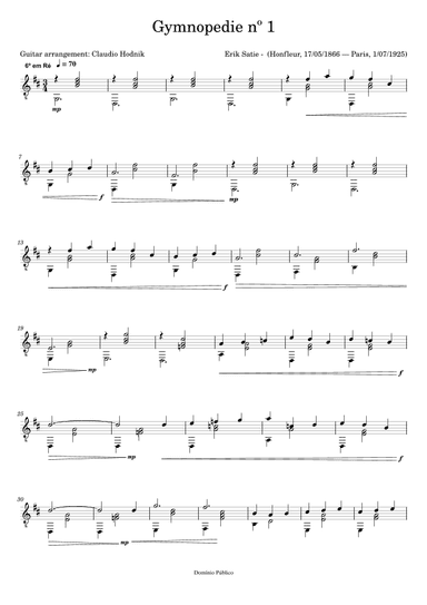 Gymnopedie n 1 (arr. Claudio Hodnik)