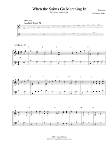 When the Saints Go Marching In - for 3-octave handbell choir (arr. Samuel Stokes)